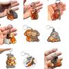 Monkey Keychain Pendant Cute 2D Flat Acrylic Pendant Punch The Monkey Holding Orangutan Plush Toy Keychain Bag Charm Gift for Friends