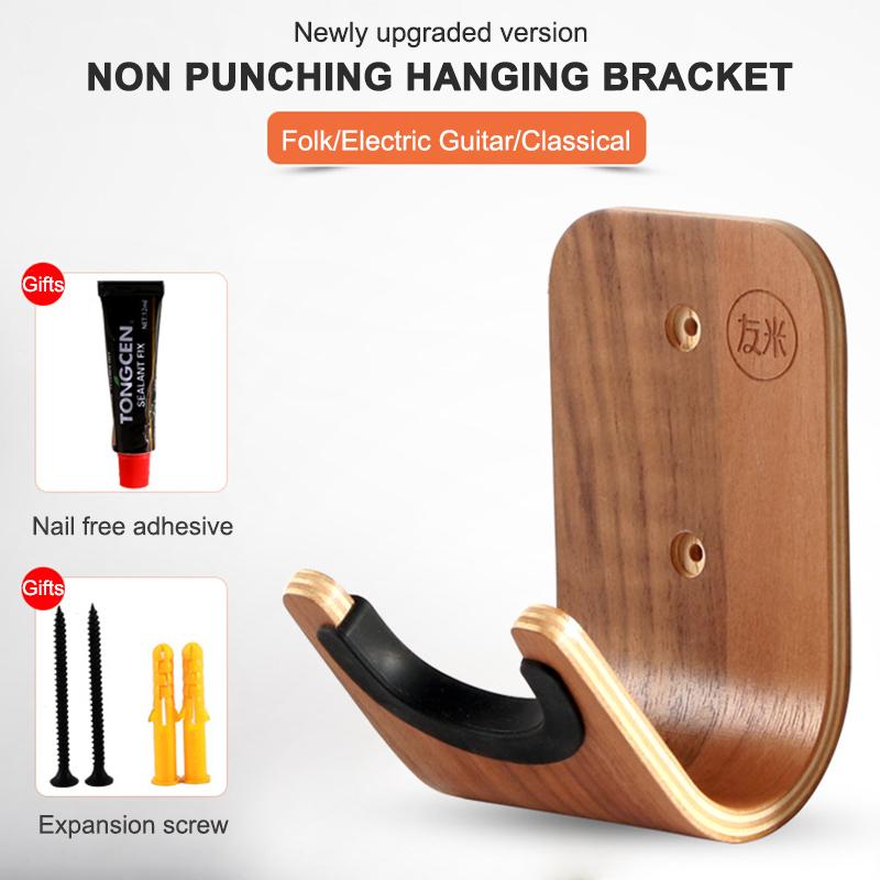 

Wood Wall Guitar Hanger Display Rack Hanging Shelf Easy To Install For Violin Erhu Guitars Bass Ukulele Instrument Accessories A