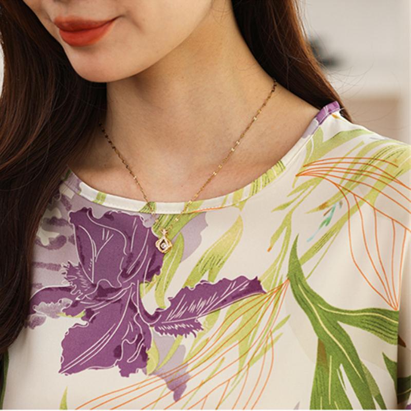 MODIQUE Spring Summer Plus Size Women Casual Loose Elegant Cotton Floral Print Puff Sleeve Blouse Shirts Lady Oversize O-Neck Long Sleeve Pullover
