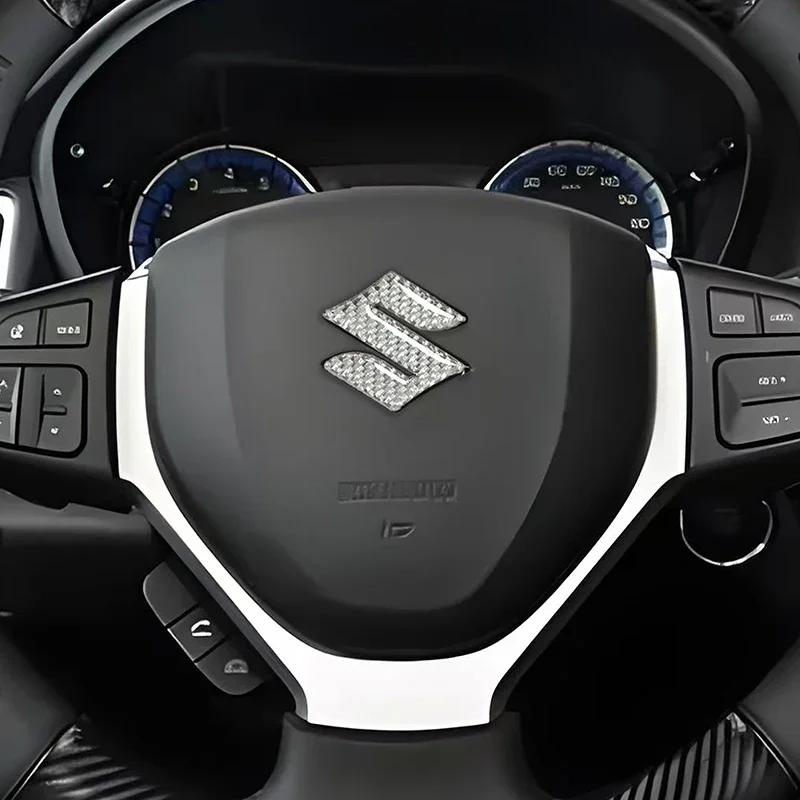 

Carbon Fiber Epoxy Car Steering Wheel Logo Badge Sticker for SUZUKI Vitara Alivio ALTO GRAND VITARA IGNIS JIMNY SWIFT SX4 срібний