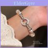 Bracelet Géométrique Zircon Perle Artificielle Finition Argentée Pour Accessoires de Mode Féminins
