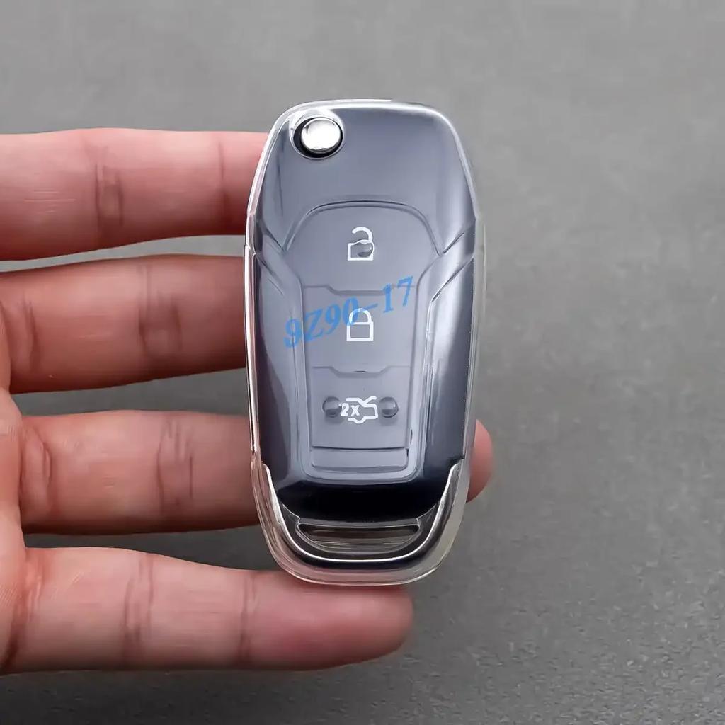 Transparent Key Fob Case Cover Keychain For Ford F150 F250 F350 F450 Xlt Ranger Xl Maverick Ecosport Everest