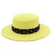 High-quality women's flat-top Panama straw hat summer explosion sunscreen top hat new hat stall