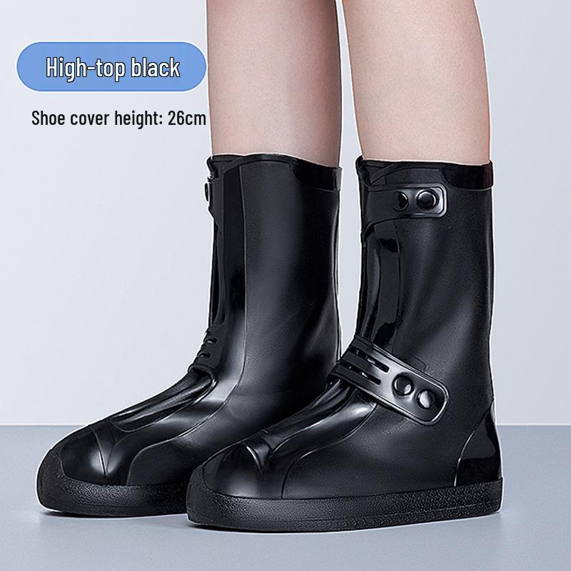 Wiederverwendbare Wasserdichte Silikon Anti-Rutsch Regenschuhüberzieher, Abriebfester High-Top Schutz für Damen und Kinder