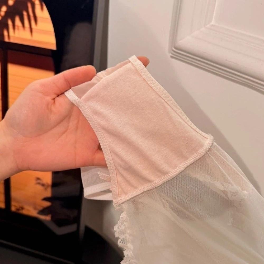 Transparent Lace Flower Panties Bow Mesh Lace Briefs Sweet Underwear for Women  Lady