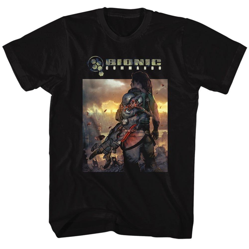 Bionic Commando The World Burn Black Gaming Shirt Unisex T-Shirt L