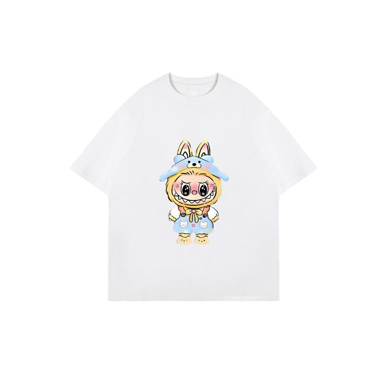 Cute Cartoon Bunny Oversized T Shirt Black Kawaii Rabbit Character Print For Casual Wear And Everyday Style