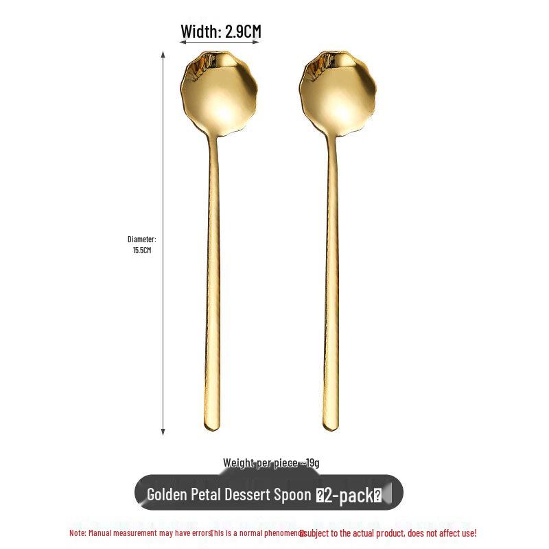 304 Stainless Steel Long Handle Coffee & Dessert Spoons (2-Pack)