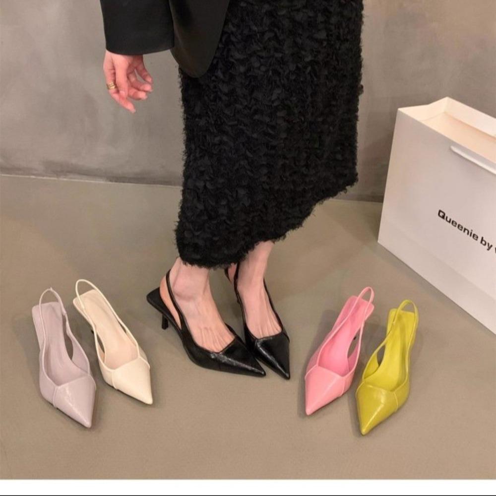 Designer High Heel Shoes Fashion Slip-on Women's High Heels Pumps Summer Solid Office and Career Sexy Pointed Toe Heeled Sandals