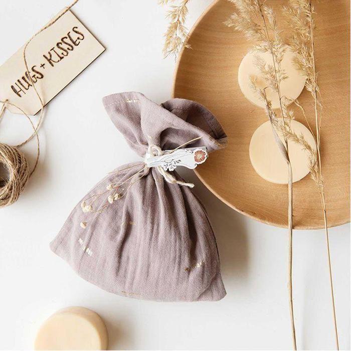 Mousseline froissée vieux rose 130 x 50 cm