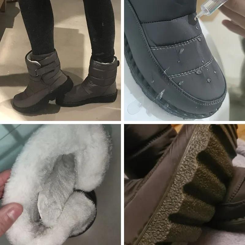 Fashion 2025 Waterproof Snow Boots for Women Comfort Plush Lined Non Slip Winter Boots Woman Plus Size 44 Soft Sole Warm Ankle Booties