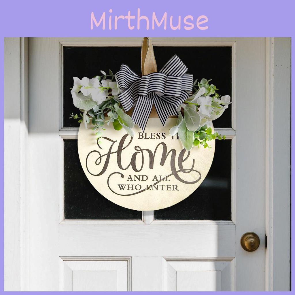 Hölzerne Garten-Willkommensplakette mit künstlicher Blüte und Schmetterlingsbindern für den Außeneingang