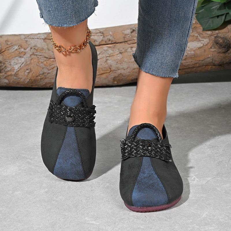 

Весенне-осенние новые повседневные туфли-лодочки на плоской подошве из мягкой кожи для женщин, с круглым носком и неглубоким вырезом, на один педаль, больших размеров 42 чёрный