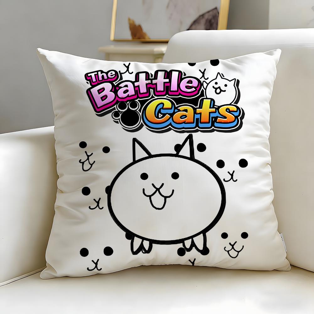 popular game The Battle Cats Cushion Cover Soft & Easy-Wash Pillow Case – Versatile for Couch, Bed, Travel and Office