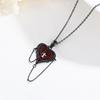 Heart Crosses Featuring Feather Wing Gothic Pendant Necklace Representing Love Freedom for Dark Culture Devotees