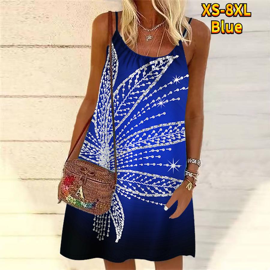 Женское мини-платье с ярким бриллиантом и большим цветочным принтом — фото 7