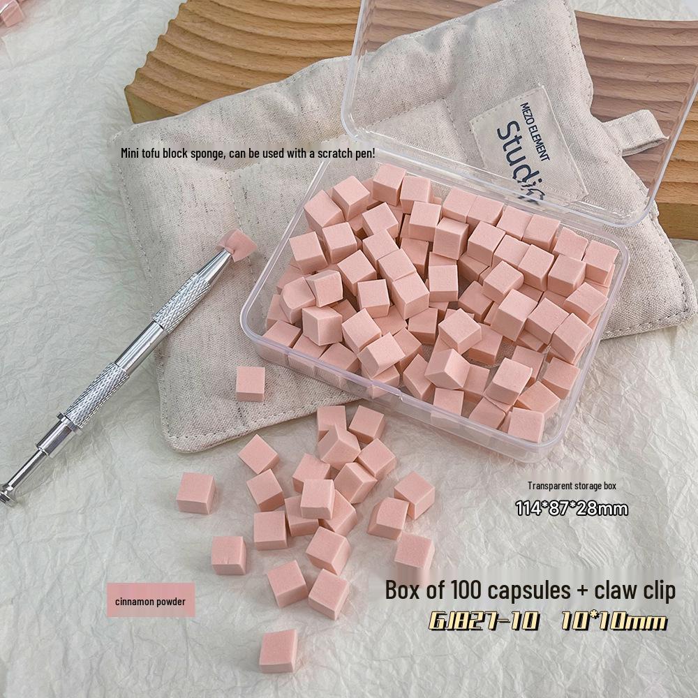 Nail Art Sponge: Professional Small Square Blending Tool for Gradient Blush and High-Density Cotton Application