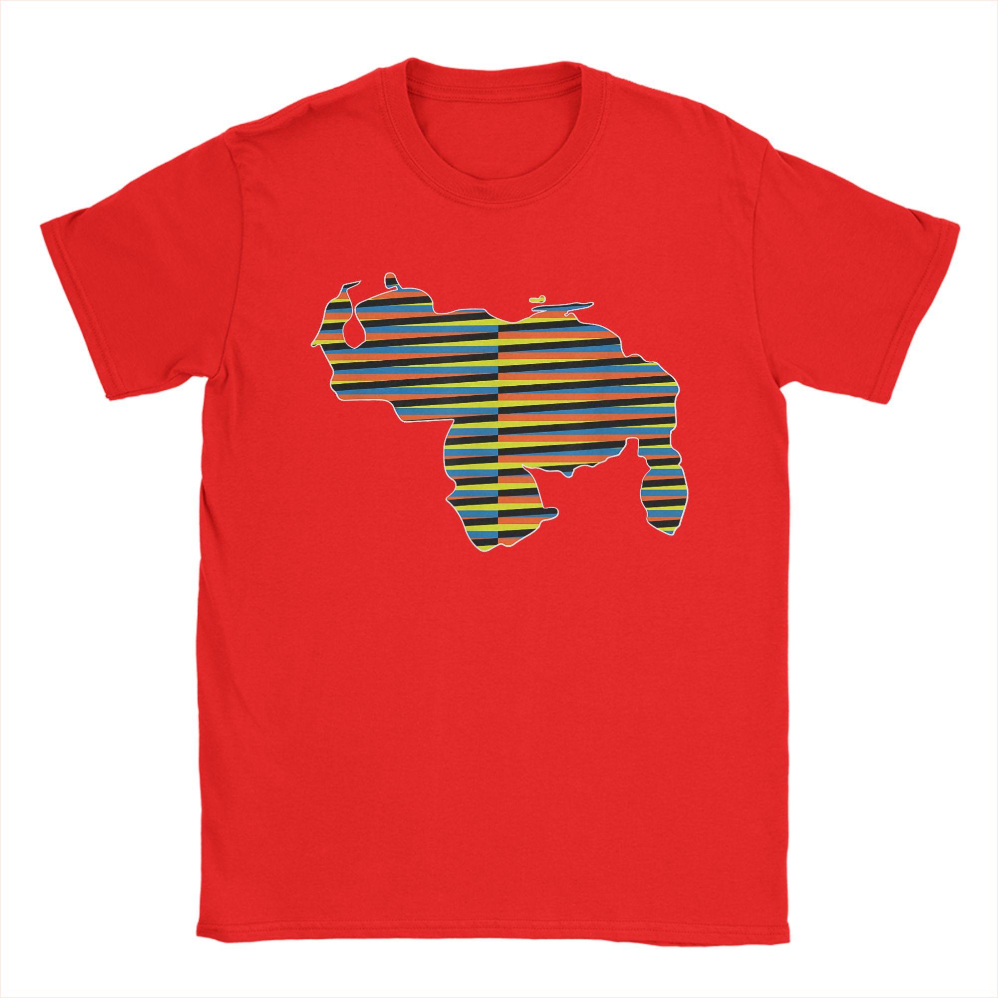 

Vintage Venezuelan Map Mapa TShirts Unisex Round Collar Pure Cotton T Shirt Short Sleeve Tees Printed Tops S