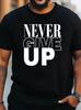 T-shirt Nera Grafica Motivazionale Non Mollare Mai