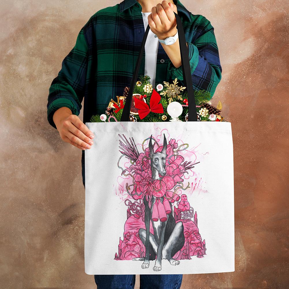 Painting Abstract Canvas Shoulder Bag Women Print Harajuku Casual Shopping Tote Bag Reusable Large Capacity Folding Handbag CLE