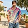 Men's Casual Short Sleeve Shirt Cotton Linen Blend Button Down Collar Lightweight Breathable Summer Top