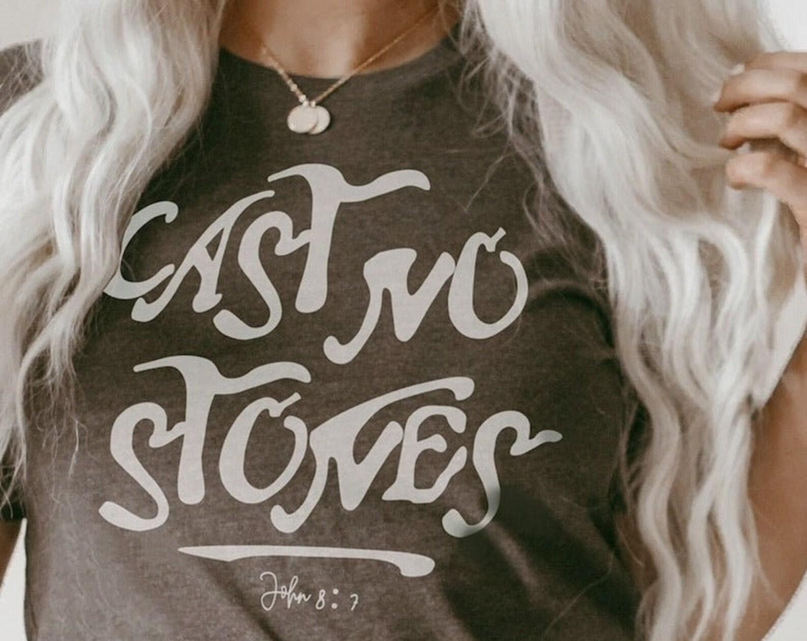 Cast No Stones | Dark Heather Grey Classic Crew | T-Shirt 4XL