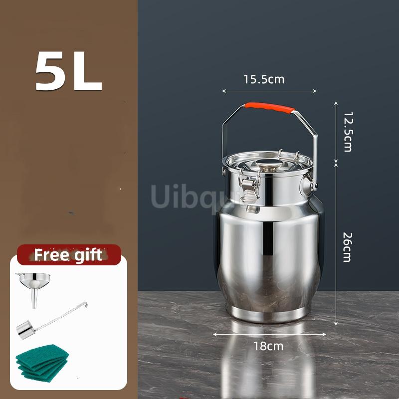 Stainless Steel Sealed Tank Large Capacity Rice Oil Wine Barrel Tea Can Milk Bucket Edible Oil Barrel Wine Jar Sealed Tank