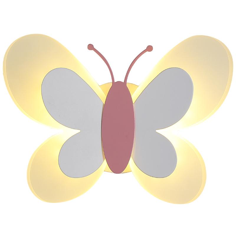 Nordische Schmetterlings-Wandleuchte: Luxuriöses Schlafzimmer-Nachttischlicht für eine romantische Hochzeitszimmerdekoration.