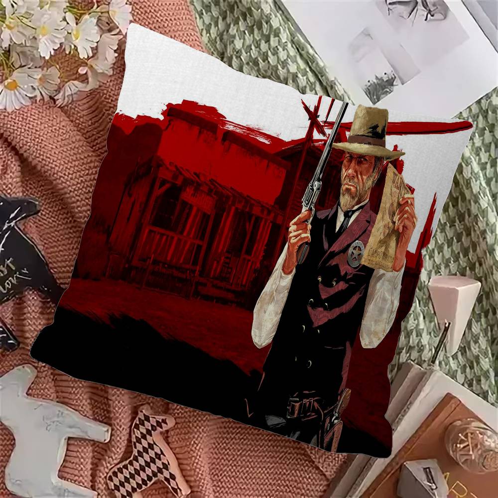 Red Dead R-Redemption Office Cushion Pillowcase Car Cushion Cover45X45CM Lumbar Pillowcase Sofa Pillowcover
