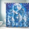 Ice and Snow Wolf Shower Curtain Set - Modern Design, 12 Hooks, Perfect for Fans of Snow Animals, Durable Bathroom Decor