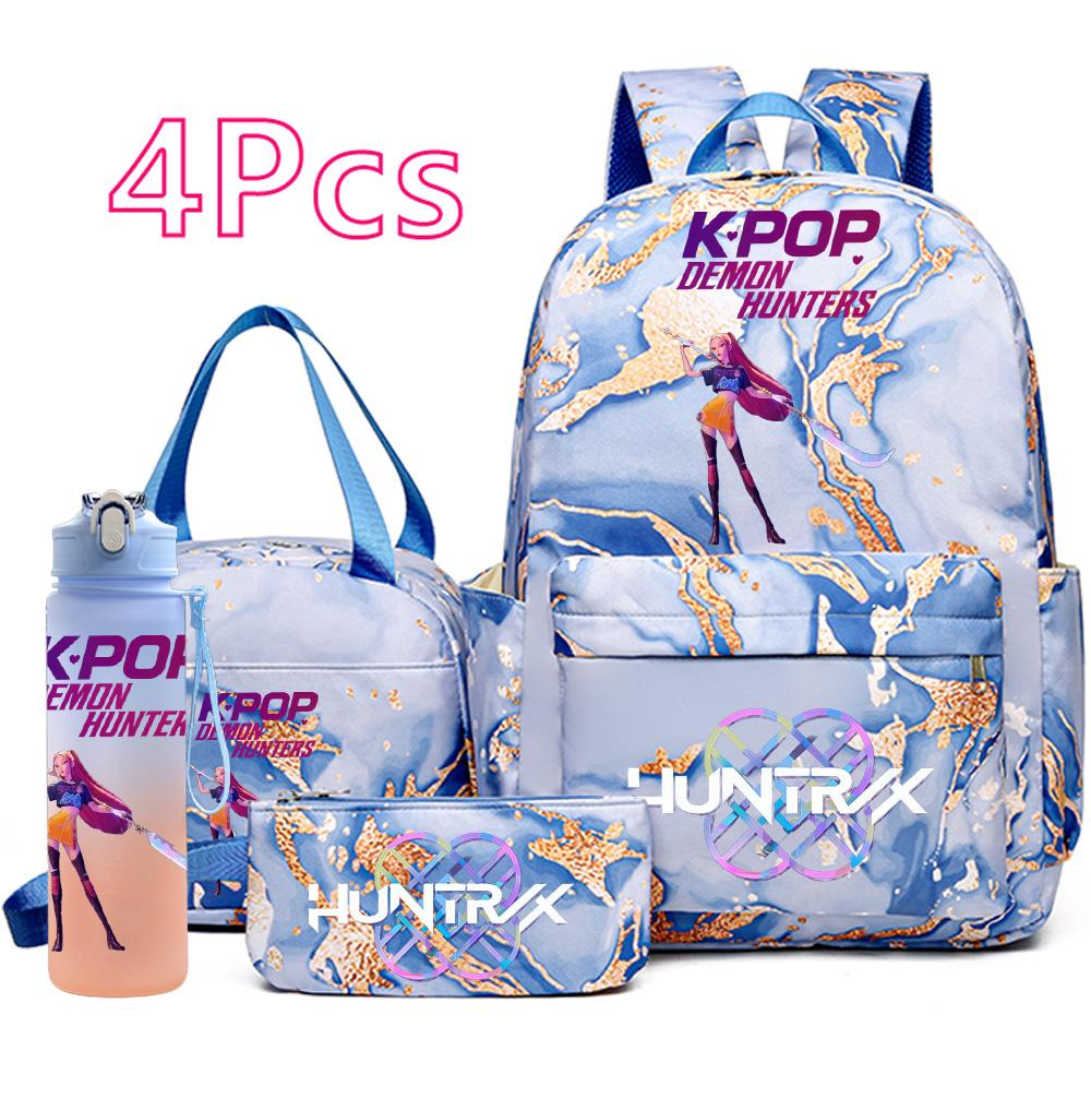 

4 шт./набір K-Pop Рюкзак з принтом, Сумка, Пенал з пляшкою для води 750 мл для підлітка, хлопчика, дівчинки, шкільний рюкзак, студентський, великої місткості, для книг, Mochila