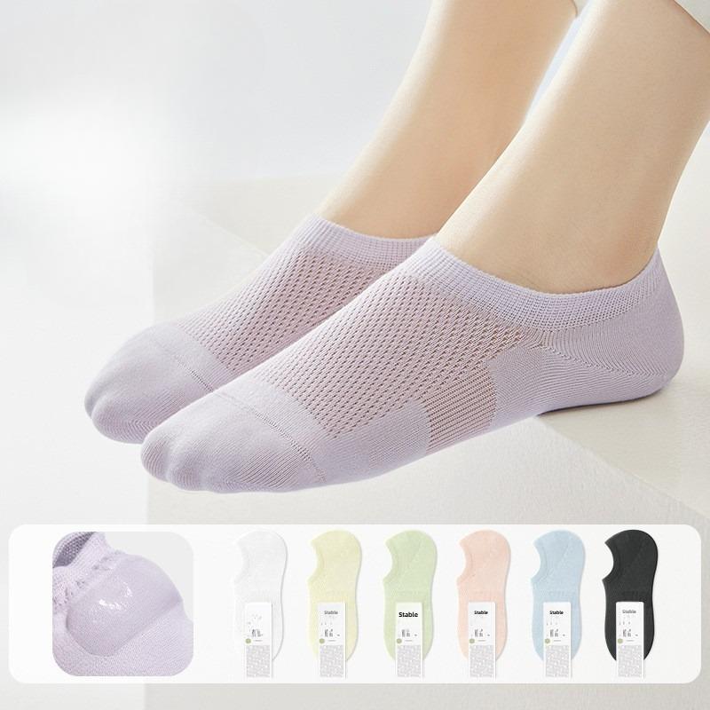 Female Summer Thin Shallow Mouth Invisible Non Slip Non Drop with Cotton Boat Socks