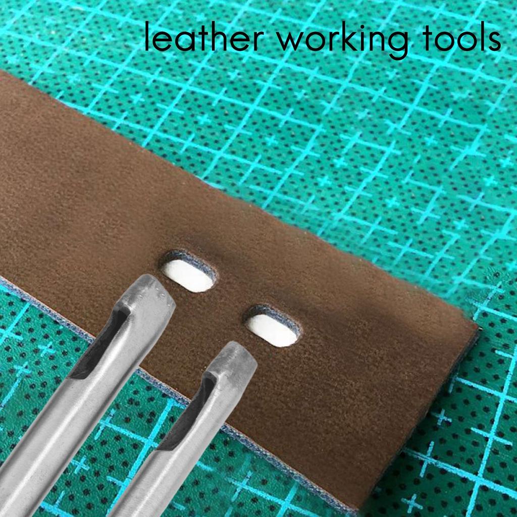Gut-5-teiliges Hohllochstanzer-Set Ovale Form Leder Hohllochstanze Schneider Für Lederbearbeitung (4X6mm,4X7mm,4X8mm,4X10mm,4X12mm