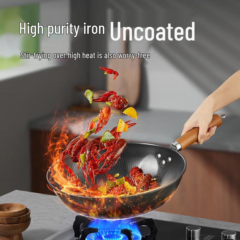 Cooker King Premium Iron Stir-Fry Wok with Lid (32cm)