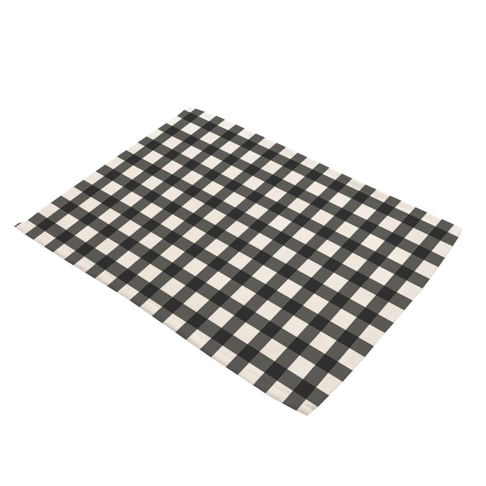 Blue/Yellow/Green White Small Plaid Placemats Linen Table Mat Fresh Style Modern Decor Kitchen Dining Room Grid Cup Pads Coaster