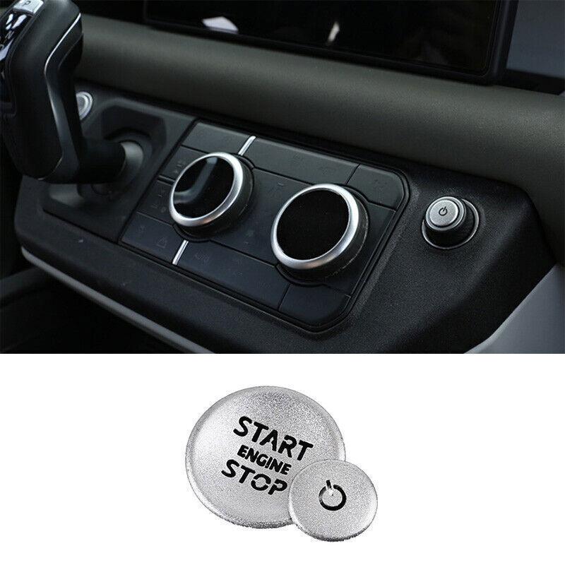 For Defender 110 -UP Silver Aluminum Engine Start Stop Ignition Button Ring