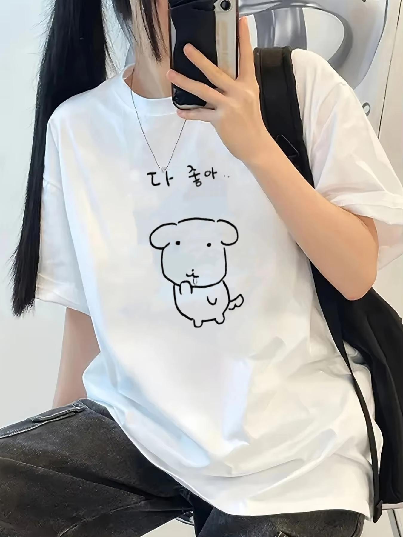 

Womens TShirt Round Neck Short Sleeve BlouseCompatible Suitable for SpringSummer Casual Wear Aesthetic Clothes S