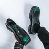 Men's patent leather formal shoes lace up square toe office casual business shoes thick-soled formal shoe comfortable work shoes