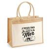 Tote Bag - PLANETEE - I Can't Minimalist - Jute and Cotton Canvas - 21 L (43×33×21 Cm) - Long Handles