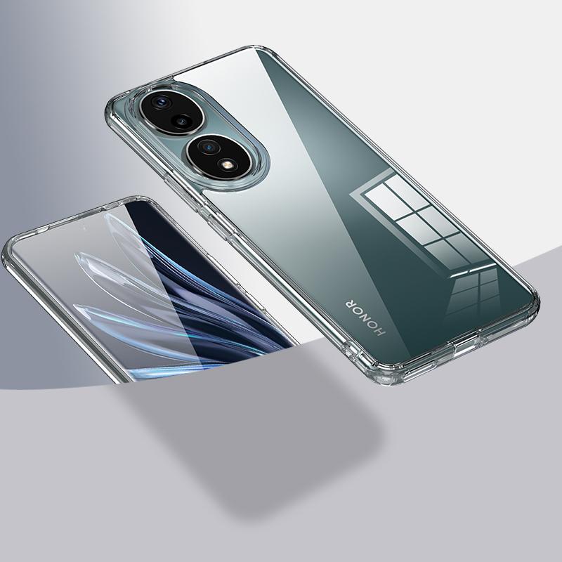 

For Honor 90 Drop Resistant Phone Case Airbag Protection PC+TPU Cellphone Back Cover Transparent