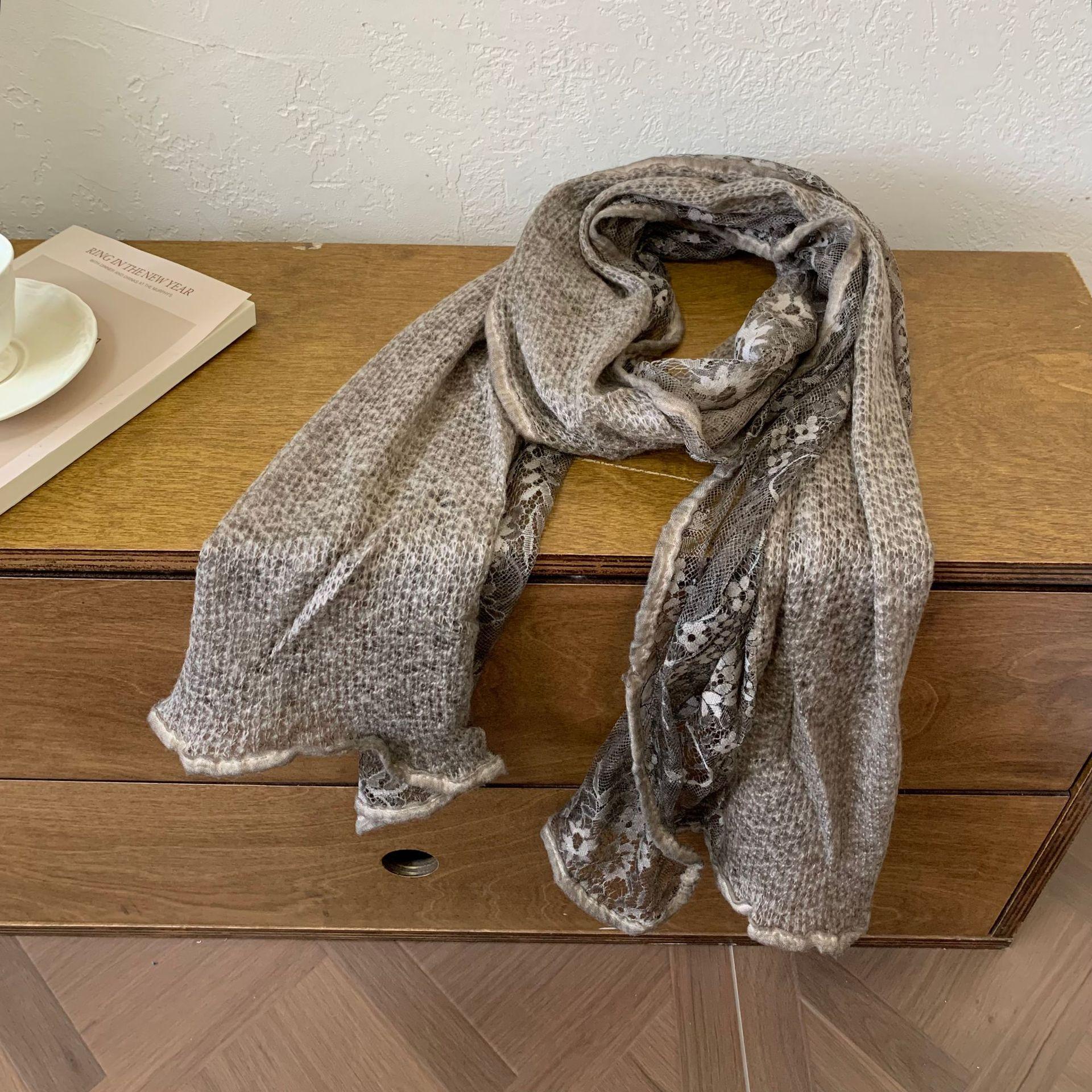 

Нежная интеллектуальная кружевная шаль с цветочным узором для женщин, новая, для кондиционированных помещений, весенне-осенний тонкий шарф 40-168cm