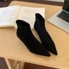 Fashion Fashion Flock Elegant Women Ankle Boots With Low Heel Shoes Female Pointed Toe Ladies Short Modern Boots Pumps Shoes lady