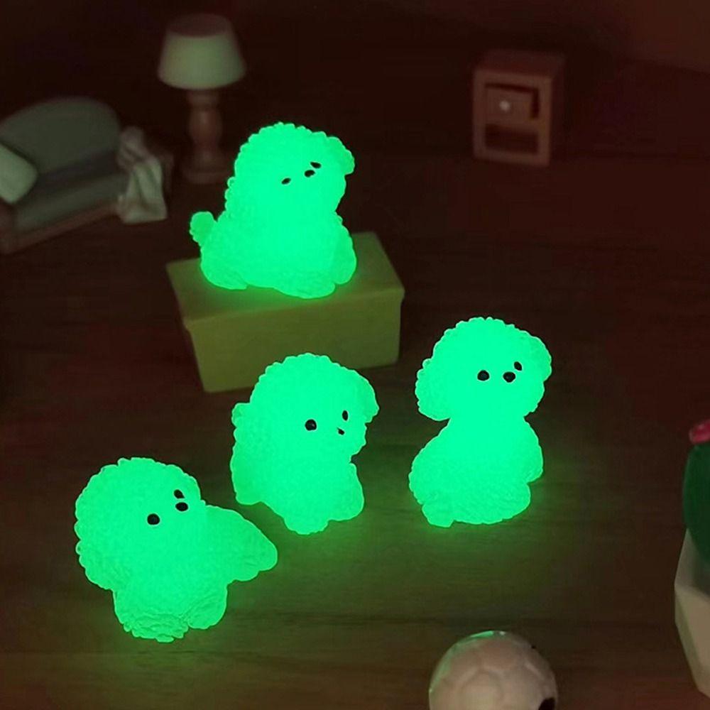 Realistic Noctilucent Dog Figurines Handmade Micro Landscape Decoration  Car Decoration