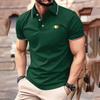 Parisian Print Short-sleeved Polo Shirt for Men's Casual Style, Multi-functional Lapel Shirt, Summer Street Men's Casual Breatha