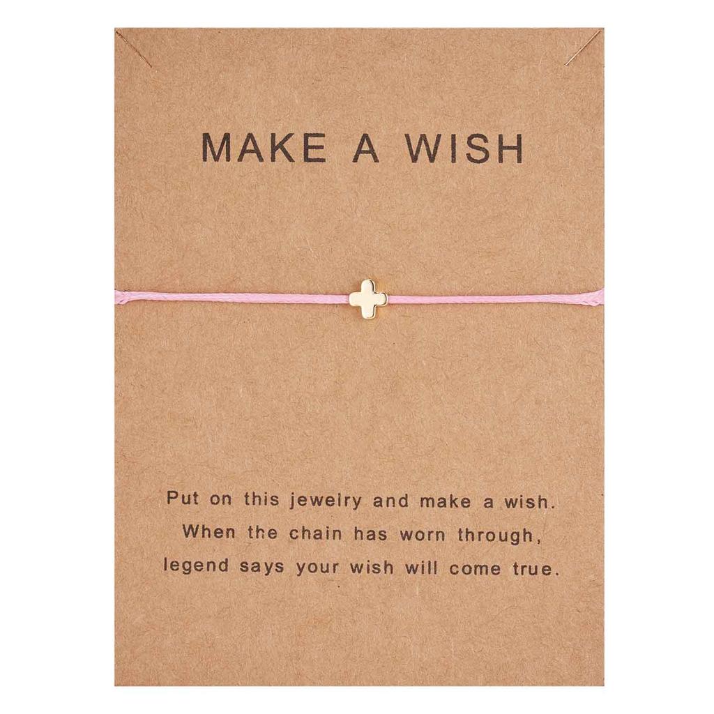 Make a Wish Crown Five-stars Cross Heart Woven Paper Card Bracelet Adjustable Lucky Red String Bracelets Femme Jewelry