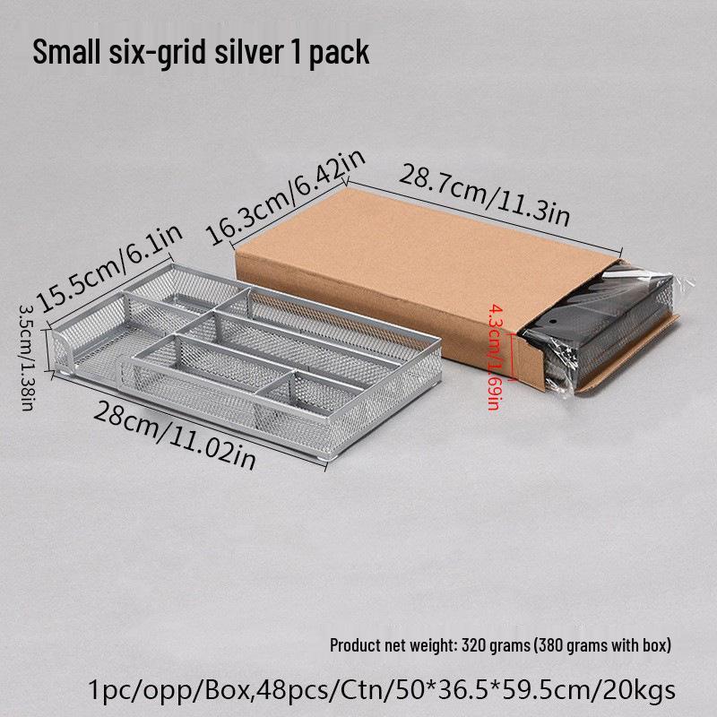 Six-Grid Multifunctional Desktop Organizer and Storage Tray