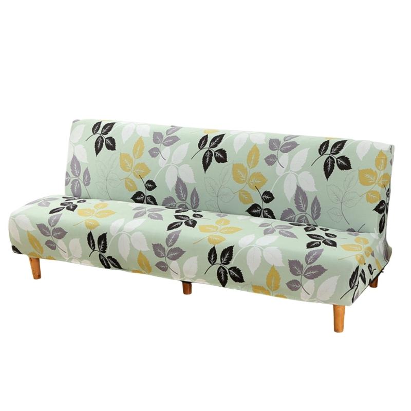 Foldable Sofa Bed Slipcover Armless Futon Stretch Couch Cover for Small Space