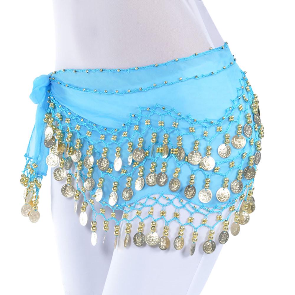 Belly Dance Hip Scarf Wrap Belt Tribal Sash Skirt  128 Coins