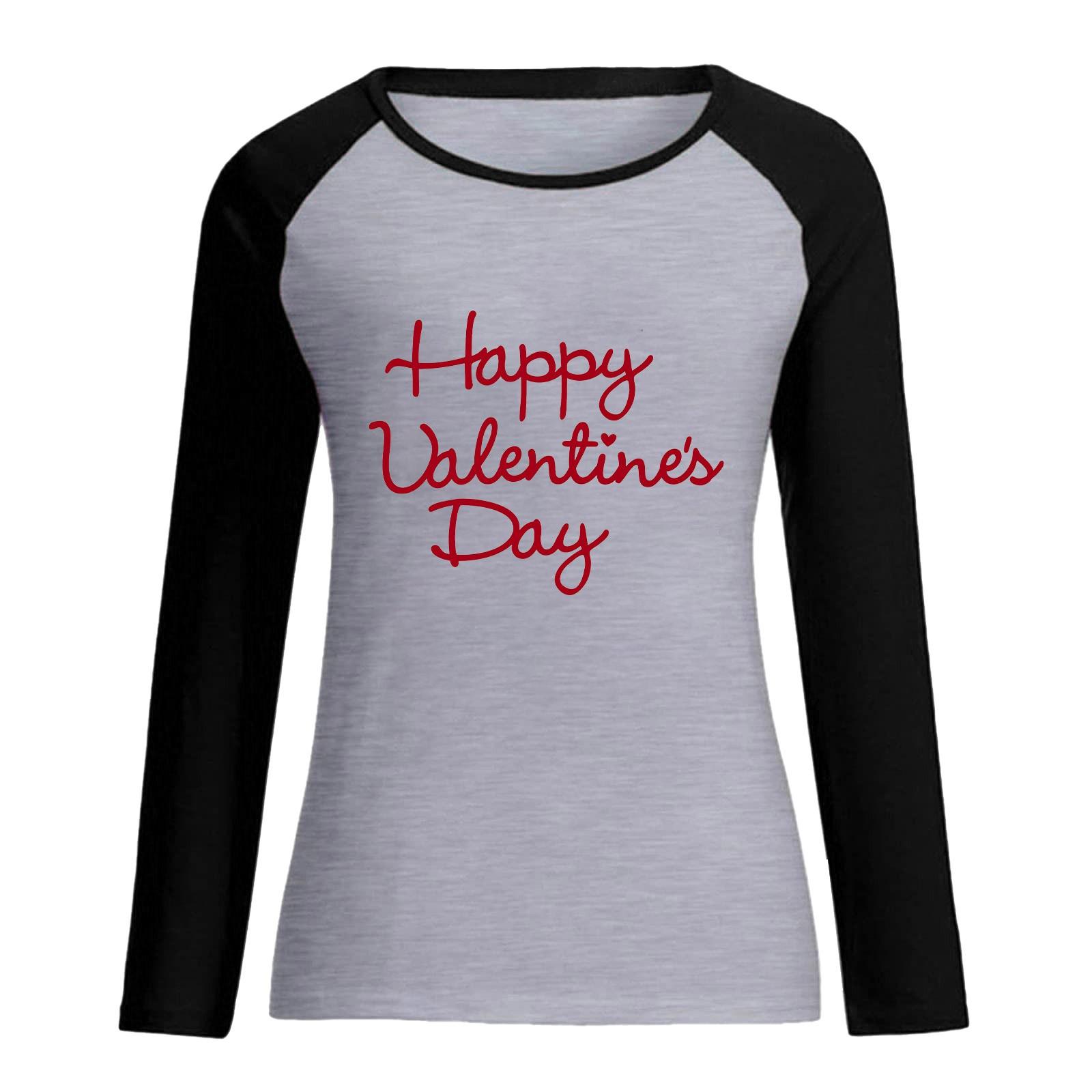 

Женская модная повседневная толстовка реглан с длинными рукавами и круглым вырезом с принтом ко Дню святого Валентина XXL