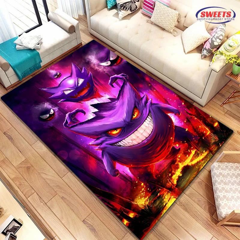 New Arrive! Pokemon Gengar Cartoon Carpet,Rug for Living Room Tapete for Bedroom Sofa Doormat Decor Non-slip Floor Mat Potdemiel